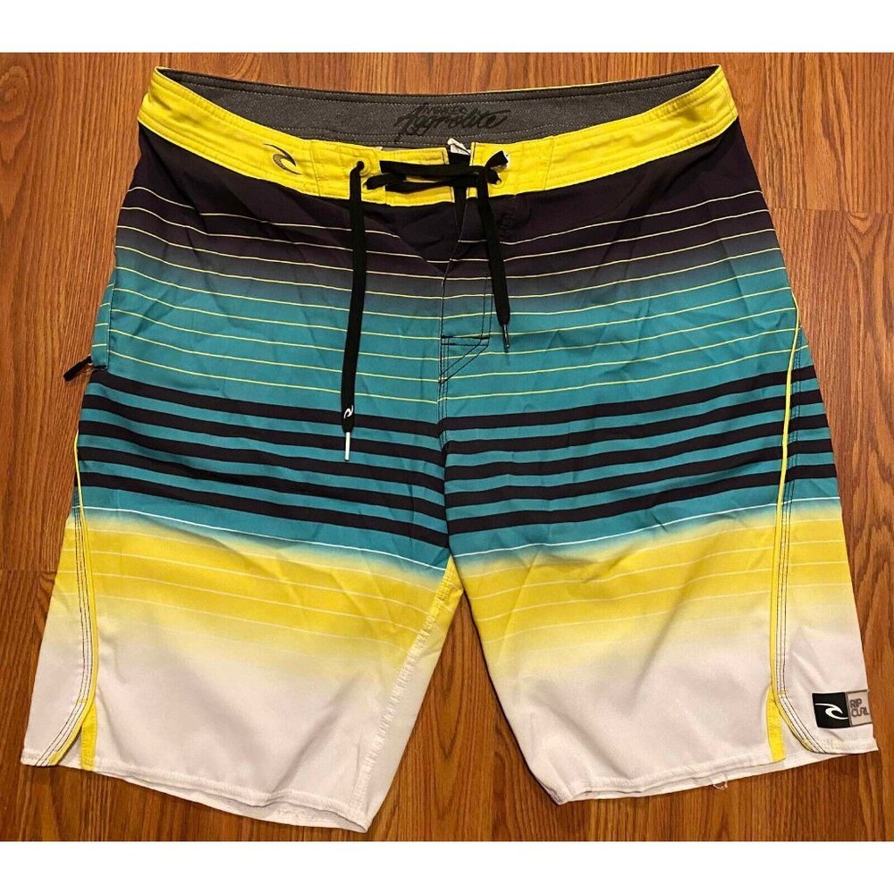 Rip Curl Mirage Aggrolite Board Shorts Mens 36 9" Striped Beach Swim Trunks